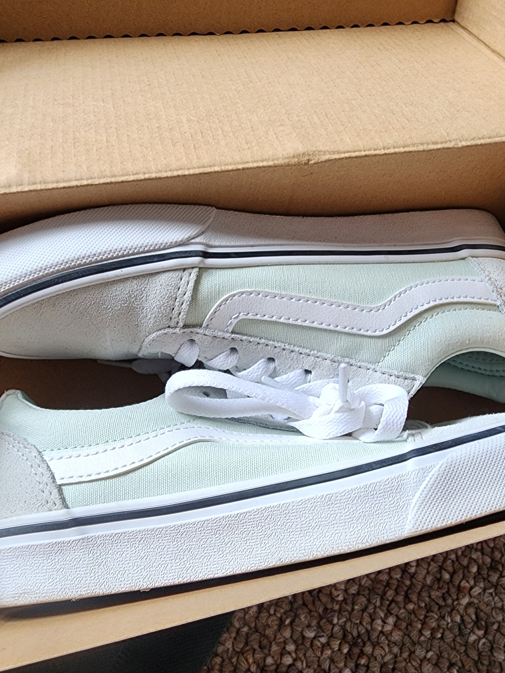 Vans Low Top Suede Canvas Sneakers in Mint Ward NIB Size 6.5